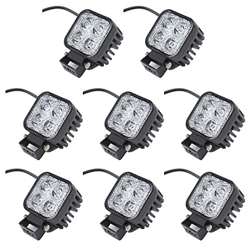Greenmigo 8x 12W Led Scheinwerfer Offroad Lampe Flood Arbeitsscheinwerfer 12V 24V Zusatzscheinwerfer Rückfahrscheinwerfer für Traktor Bagger SUV Wasserdicht IP67