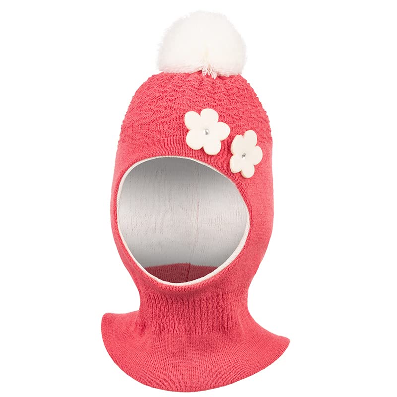 Bonnet d'hiver pour fille chaud et extensible couleur crème melon