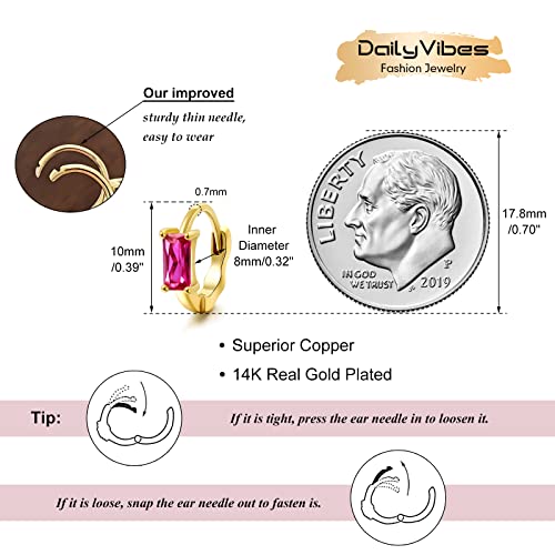 Image of DAILY VIBES Dainty Butterfly Cross CZ Small Huggie Hoop Earrings for Women