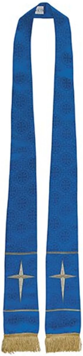 Trinity Church Supply Maltese Jacquard Stole Clergy Elegance Church Catholic Priests Vestments for Sunday Services, Blue Color, 90 Inch Length
