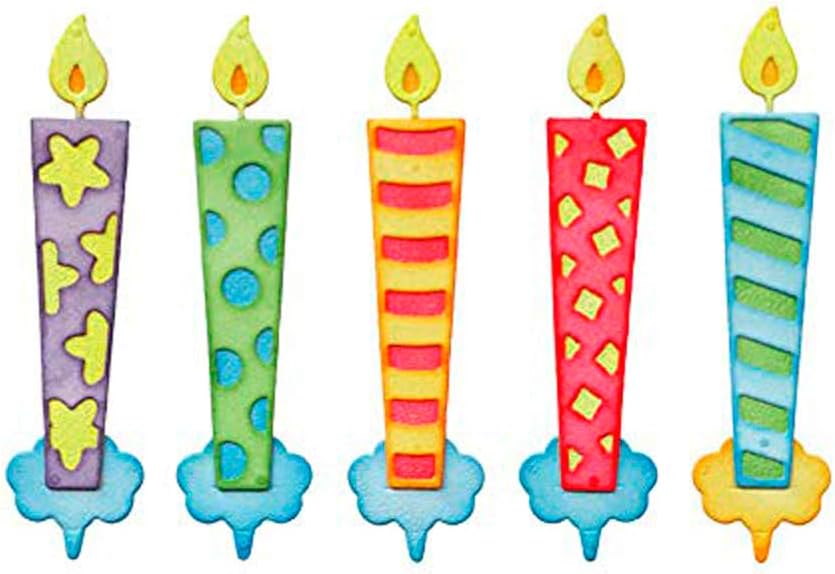 3.5 by 3.9 Inches Happy Birthday Candles Metal Cutting Dies DIY Candle Dies for Scrapbooking Card Making Thanksgiving Christmas Die Cuts