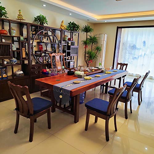 Kitchen Chair Pads/Cushions For Dining Chairs 4 Pack 17"X17"X2"Indoor Seat Cushions,Density Sponge Filling,Comfortable Soft Pain Relief,Zipper Design,Removable Chair Cover,Hand/Machine Wash/Blue #TOP1