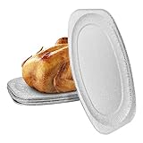 Aluminum Foil Pans, Disposable Aluminum Pans Heavy Duty Catering Trays Serving Platter for Baking, Toaster Oven, Meal Prep, Roasting, Take Out, 10 PACK, 16‘’ x 9‘’ x 0.8‘’ INCH