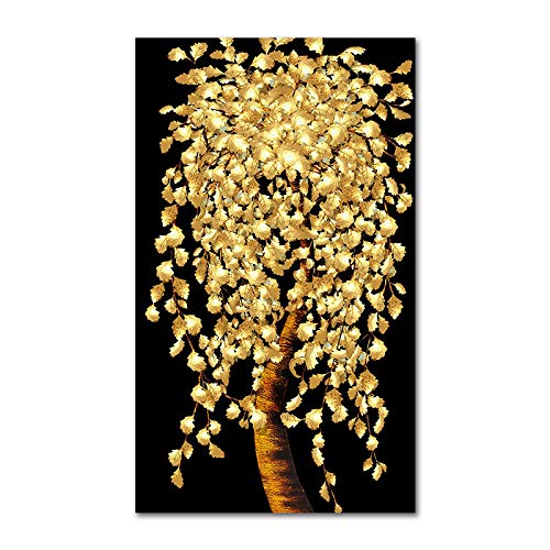 Toile peintures d'arbre doré scandinave nordique 35x50cm pour salon