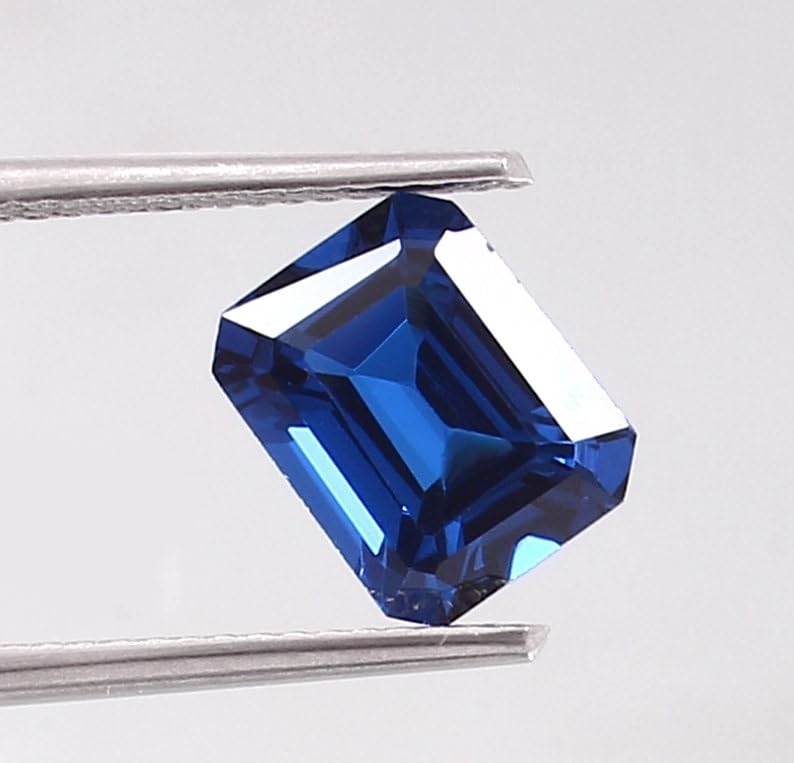 Saphir bleu naturel taille radiante 9x7mm pierre gemme bague collier pendentif