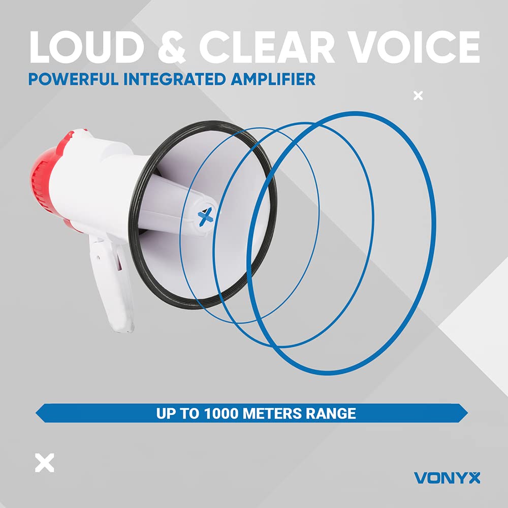Vexus Megafono 20W Con Registrazione E Sirena - Portatile E Leggero - Foto 9