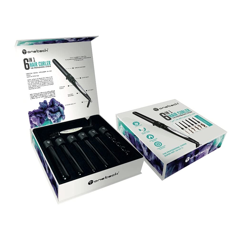 Hair Curler 6 In 1 Set Cf6Pled, Black, One Size