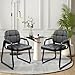 CLATINA Waiting Room Guest Chair with Bonded Leather Padded Arm Rest for Office Reception and Conference Desk Black with Sled Base 4 Pack