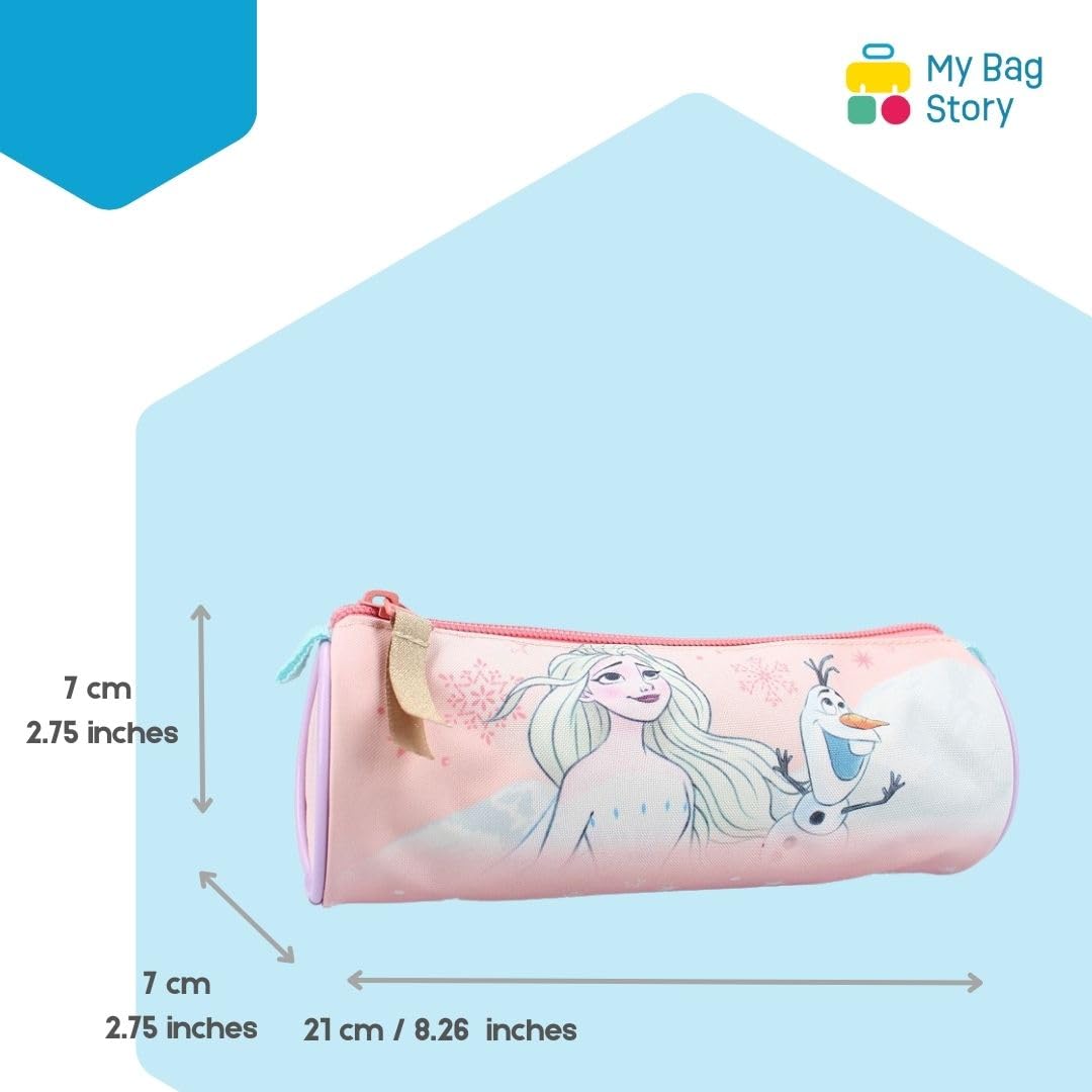 mybagstory, Round Pencil Case for Children Girls, Frozen, Child, School, Primary, Kindergarten, Daycare, Size 21 cm - Image 2