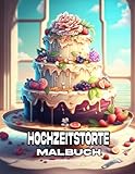  Ein Hochzeitstorten-Malbuch wäre ein Malbuch mit Seiten, die mit verschiedenen Illustrationen von Hochzeitstorten gefüllt sind. Das Buch würde auch gehören verschiedene Dekorationen wie Blumen.