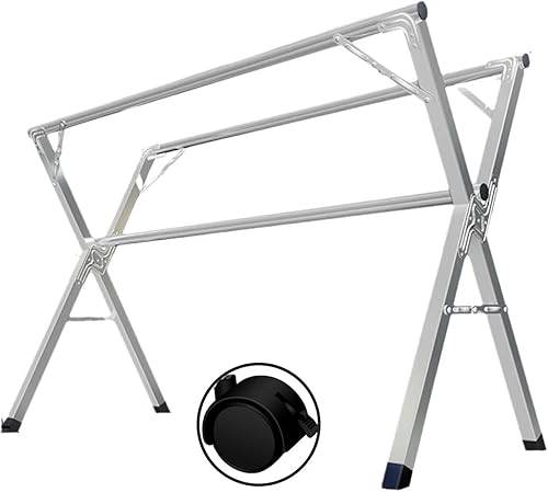 Estante de secado de ropa plegable de acero inoxidable de 79 pulgadas, solución de secado de ropa ajustable que ahorra espacio para uso en