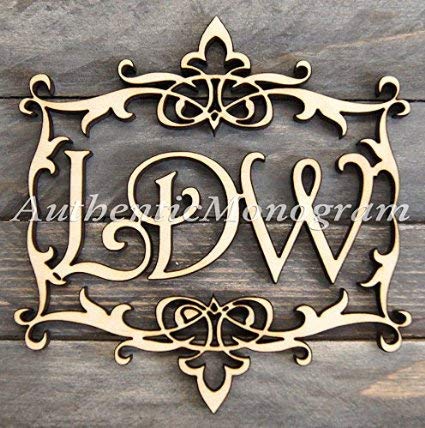 G.DeBrekht 91120-36 3-Letter Classic Frame Natural Unpainted Wooden Monogram