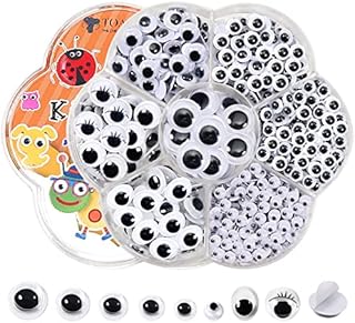 TOAOB 770pcs Wiggle Googly Eyes with Self Adhesive Black White Sticky Wobbly Eyes Plastic Craft Eyes 4mm to 12mm for DIY Scrapbooking Crafts