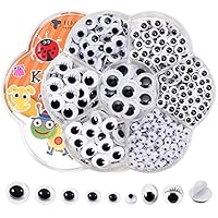 TOAOB 770 Stück Selbstklebende Wackelaugen Klein Kunststoff Augen zum Basteln Kulleraugen Selbstklebend 4mm bis 12mm Wiggle Googly Eyes Bastelaugen für Scrapbooking Kunsthandwerk Zubehör