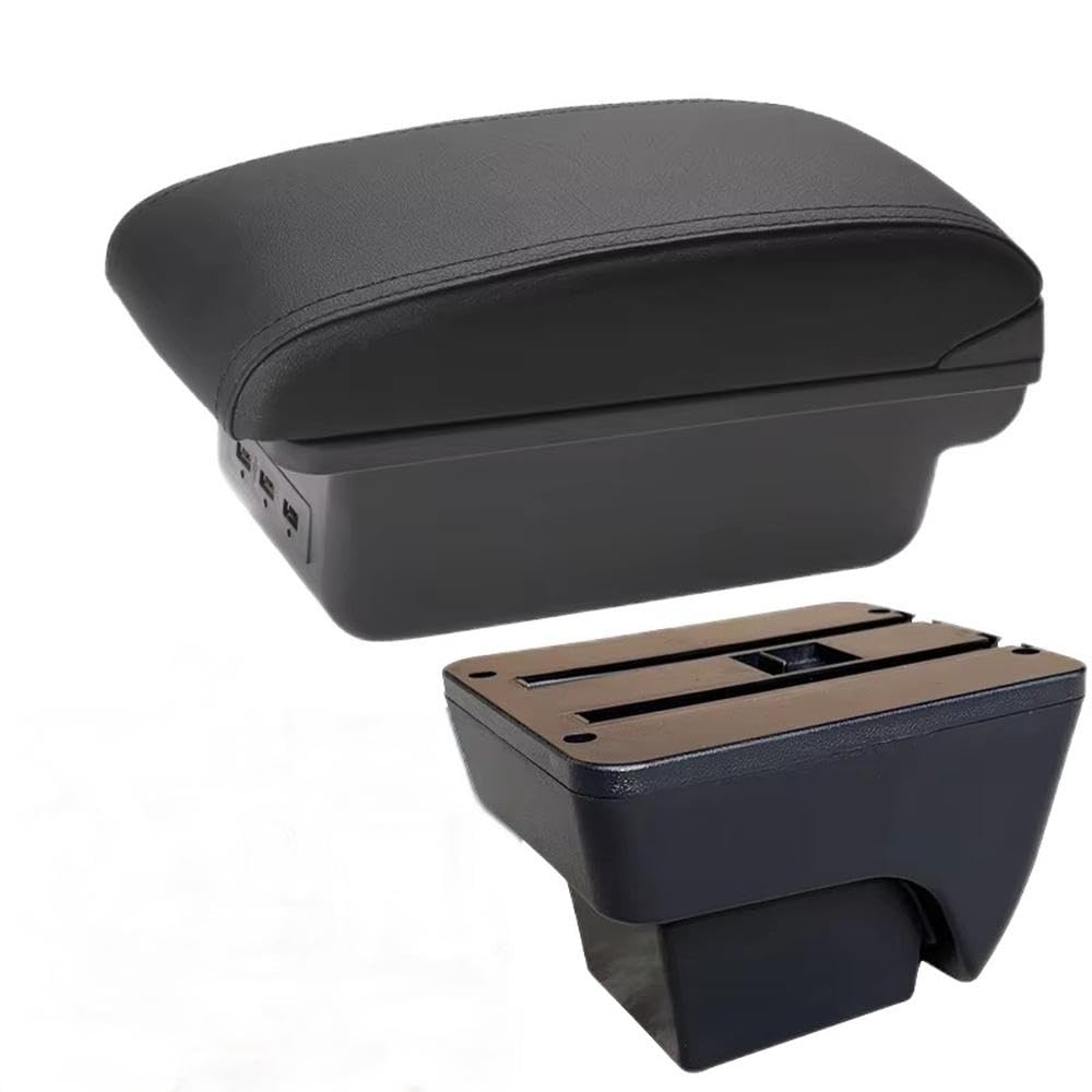 FSOZDBBPL Car Armrest Box For Seat Arona For Ibiza 6L 6J 2017-2025 Auto Center Console Armrest Storage Box Interior Parts(B2 Black line 3USB)