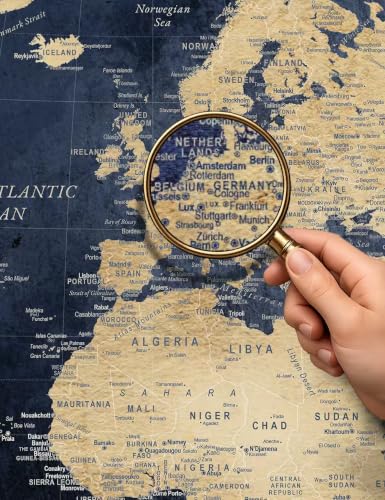Image of IPIC - Canvas World Maps for Wall Decor, Push Pin Board Decor to Mark Travels, Oversize World Travel Map Print for Home, Office, Study, and RV, Ready to Hang
