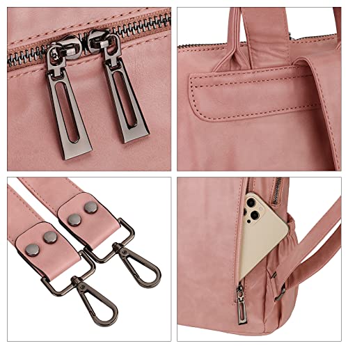Image of Uromee Travel Backpack Purse for Women Vegan Leather Ladies Fashion Tassel Shoulder Bag Convertible