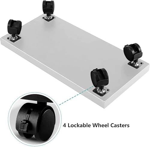 Miniatura 7 de YuPinDiZu Soporte de CPU para torre de computadora carrito de piso para PC soporte de CPU con 4 ruedas giratorias debajo del escritorio sin montaje