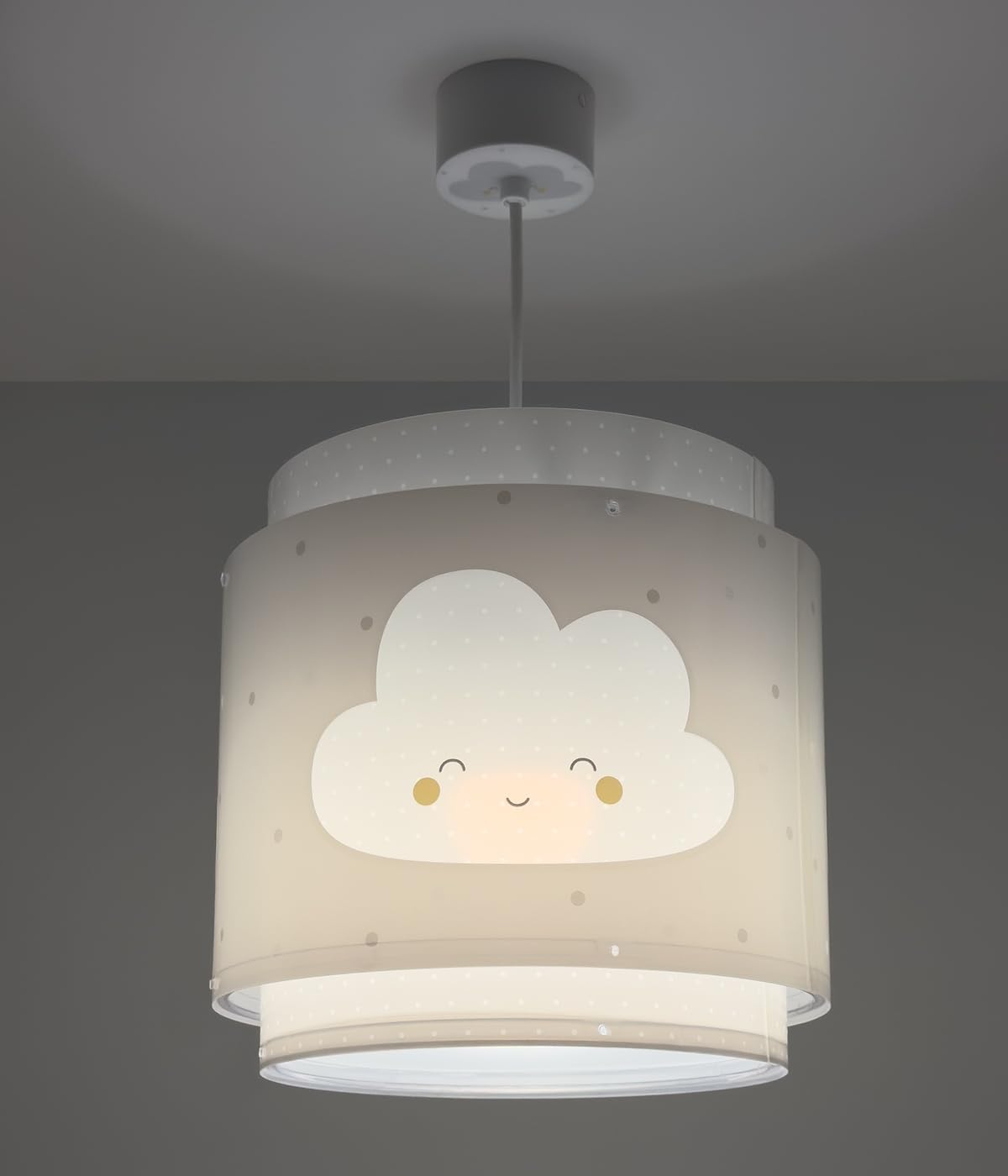 Dalber Lámpara Techo Colgante Infantil Baby Dreams Nube Gris 76012ME E27 | Incluye difusor de luz inferior extraible; Habitación niños; lámparas infantiles