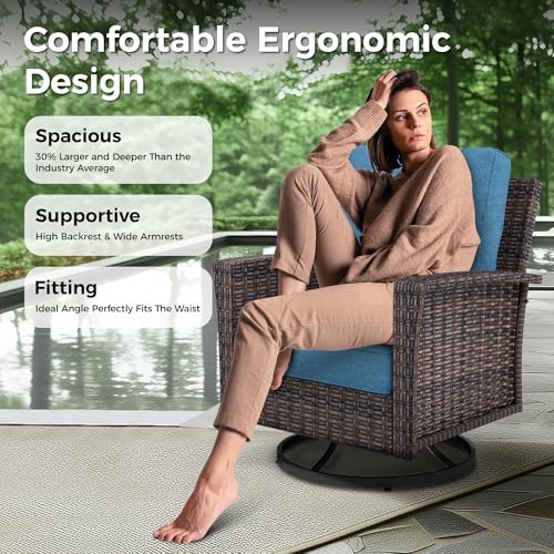 4-Piece-Patio-Furniture-Set-Oversized-Outdoor-Wicker-Sofa-with-Swivel-Chairs-and-Coffee-Table-Sectional-Rattan-Outdoor-Conversation-Set-for-Poolside-Backyard-Deck-Blue 4 Piece Patio Furniture Set Oversized Outdoor Wicker Sofa with Swivel Chairs and Coffee Table Sectional Rattan Outdoor Conversation Set for Poolside Backyard Deck Blue