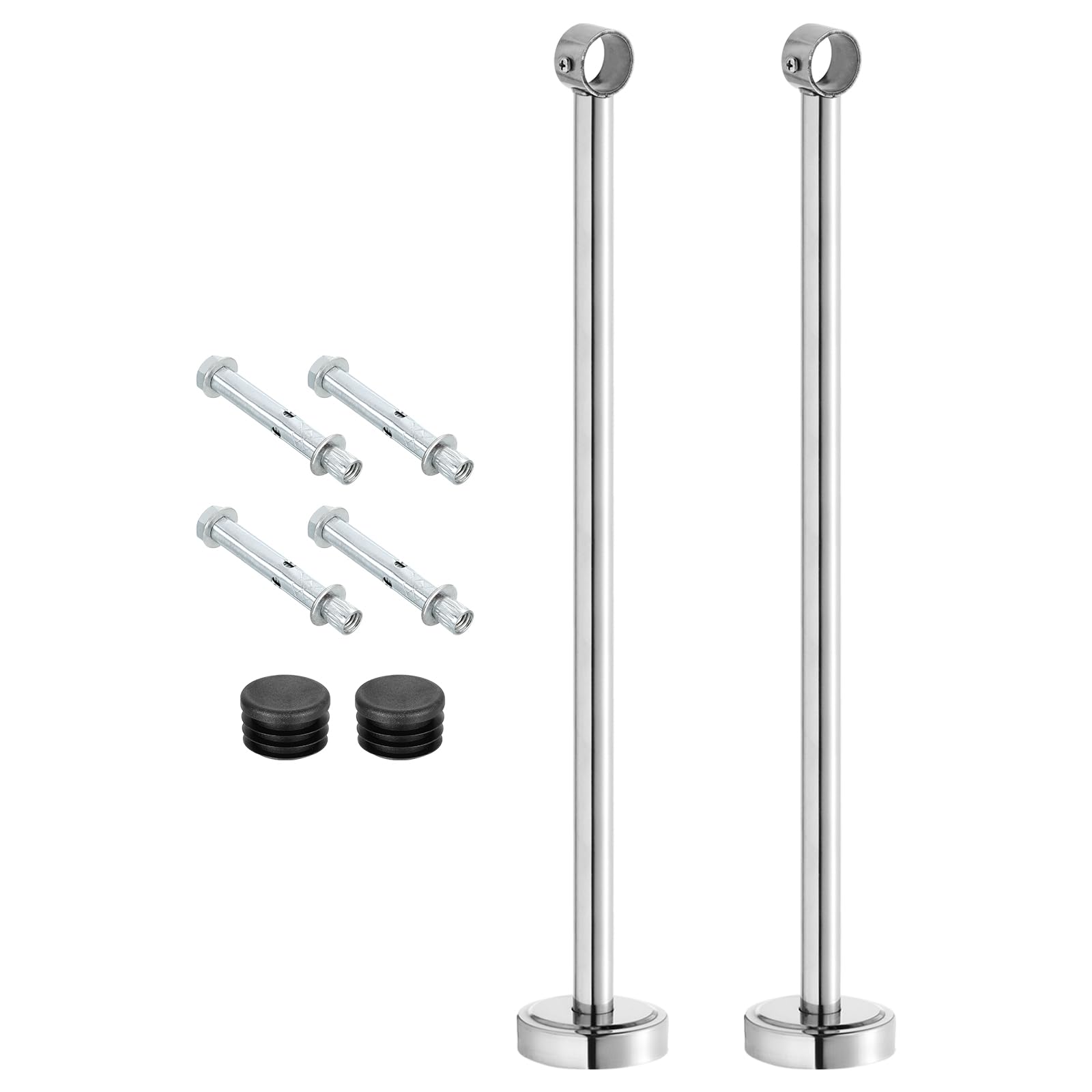 QUARKZMAN 2 Set Support pour Tringle à Rideaux de Tuyau 26mm Longueur 500mm