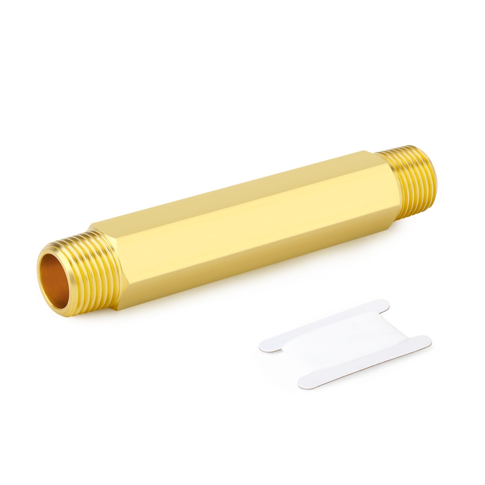 GASHER 3/8" MNPT Brass Long Nipple 6" Length Pipe Fitting