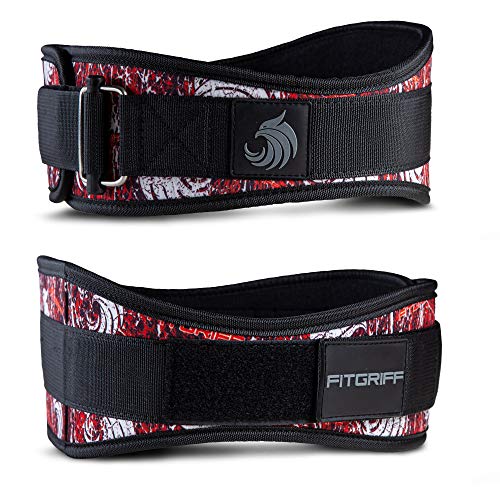 Fitgriff® Gewichthebergürtel V2 - Gewichtheber Gürtel für Damen und Herren - Bodybuilding, Krafttraining, Crossfit Training - Trainingsgürtel, Weightlifting Belt, Gym Workout (Red, M)