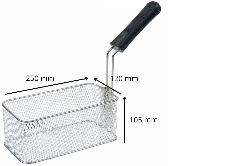 Panier friteuse Roller Grill FD30 FD50 RF3S RF12DSP RF5DSP RFP 50B B1 250 L1 250 H1 105 mm Poignée ferme Durable – Idéal pour les appareils de restauration