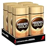 NESCAFÉ GOLD Mild, löslicher Bohnenkaffee aus erlesenen Kaffeebohnen, Instant-Pulver, koffeinhaltig & aromatisch, 6er Pack (6 x 200g)