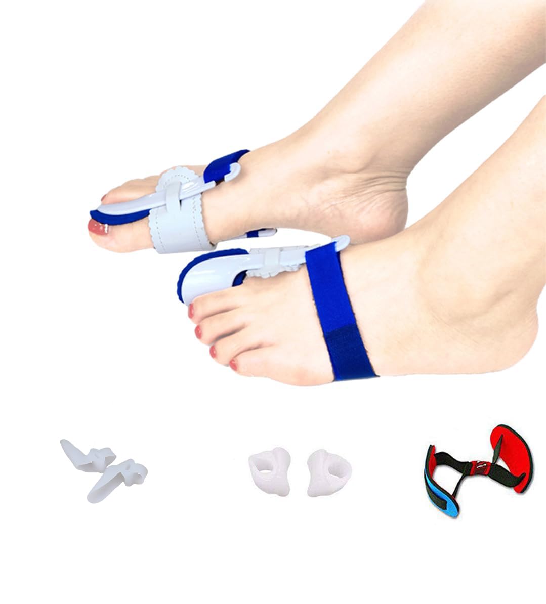Sweet seven Ultimate Bunion Relief Kit: Adjustable Bunion Corrector, Splints, and Protector Sleeves for Hallux Valgus, Big Toe Joint - Women and Men - 7pcs