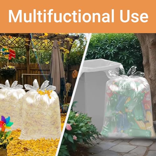 Image of 23-33 Gallon 1.2 Mil Heavy Duty Trash Bags 60 Count with 4 Innovative Flap Ties | Compatible with Rubbermaid Brute & Winco & Behrens 30-33 Gallon Round Trash Can Black 30 Count & Clear 30 Count