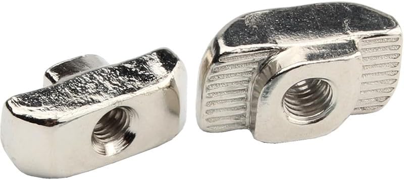 100pcs 40-M4 M5 M6 M8 T hammer nuts block fasten slot nut carbon steel nickel plated for 4040 aluminum profile Groove 8 - (Size: 40-M6)