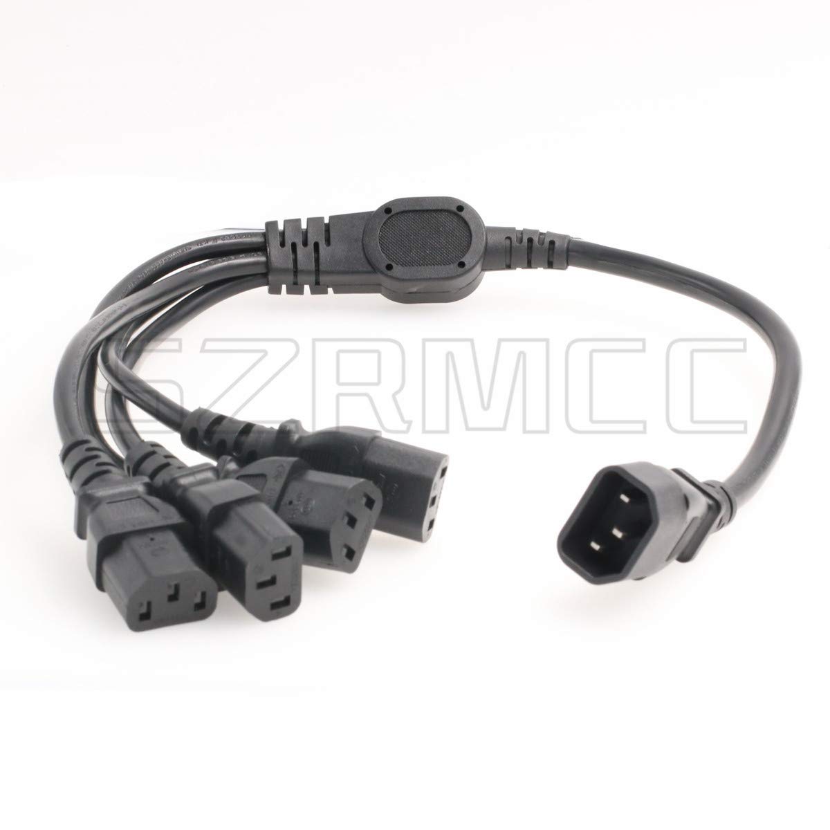 SZRMCC PDU IEC 320 C14 Male to 4 x C13 Female Y Splitter Power Adapter Cable 10A 250V UPS PSU Extension Cable (2ft/60cm)