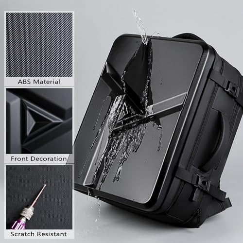 Hard Shell Laptop Backpack, Expandable Business Travel 17 Inch Waterproof Anti Theft Computer Bag with USB Port & Wet Pocket (Silver)3