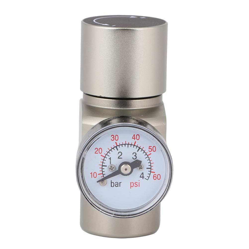 Regulator CO2 do Mini Beczki, Manometr do Nalewaka do Piwa ze Stali Nierdzewnej 0-3 bar z Adapterem 9,5 mm i Króćcem 8 mm do Domowego Piwowarstwa