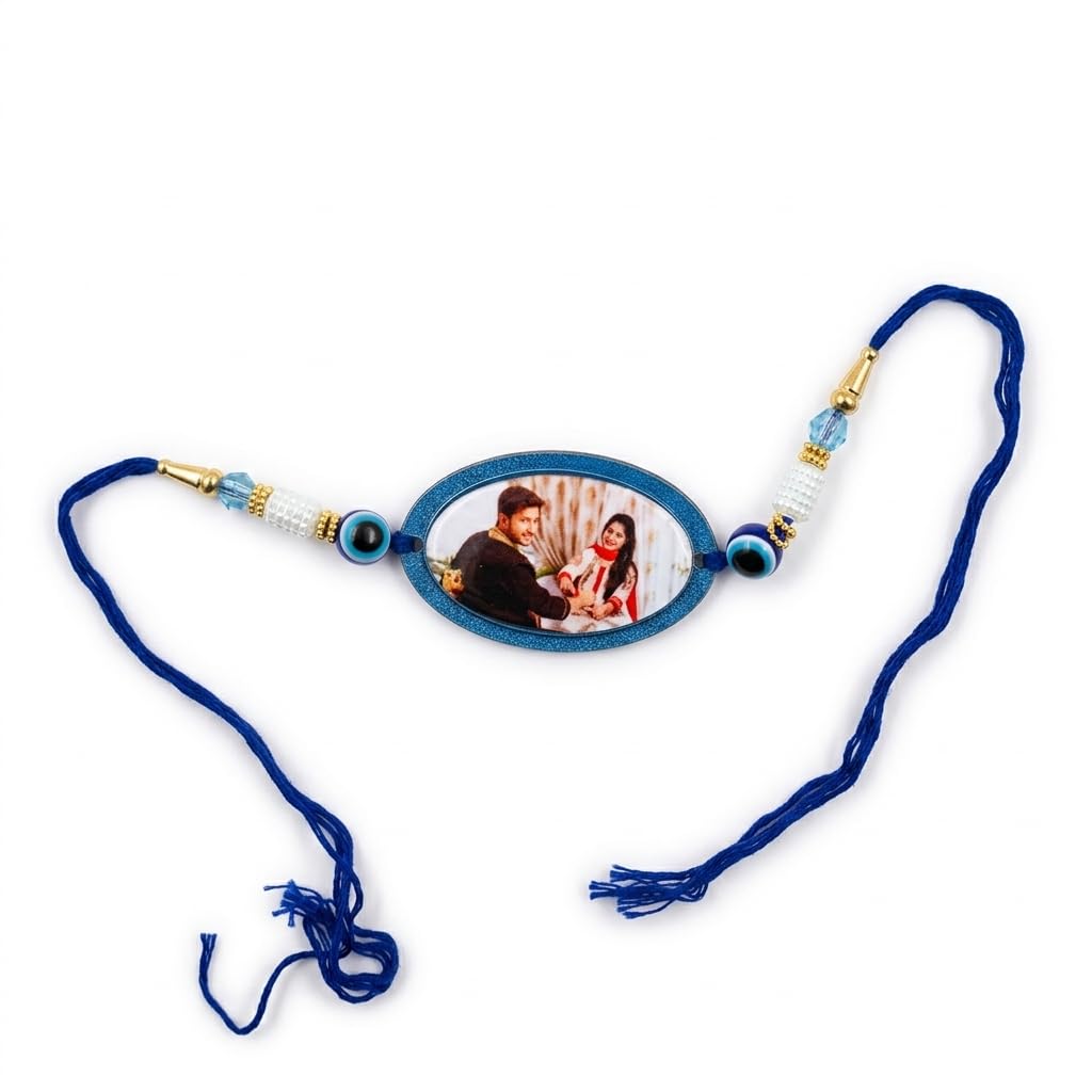 Personalized Evil Eye Photo Rakhi with Roli & Chawal | Customized Raksha Bandhan Rakhi for Brother-image-43