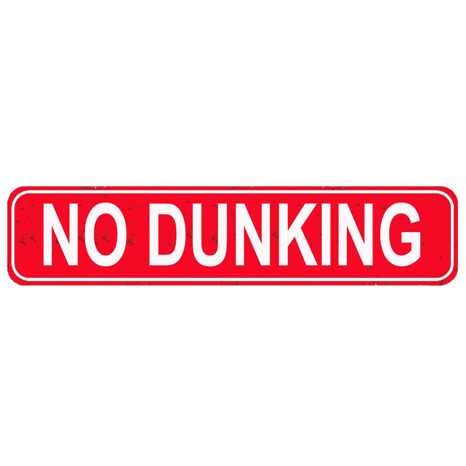 No Dunking Sign - Swimming Pool Basketball Hoop Rustic Metal Street Sign Door Name Plate Plaque Home Pub Bar Wall Decor Red 4x16 Inch