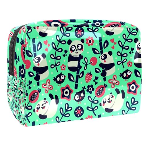 Sac de voyage cosmétique pandas mignon pour organisation de maquillage des femmes