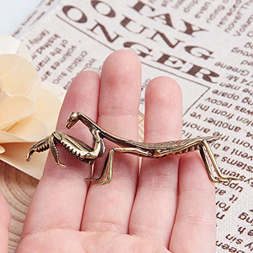 Acxico 1Pcs Brass Praying Mantis Figurine Small Statue House Ornament Animal Figurines Gift #TOP3