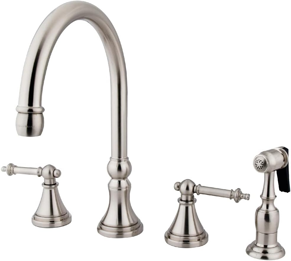 Kingston Brass KS2791TLBS Templeton Widespread Kitchen Faucet, Polished Chrome