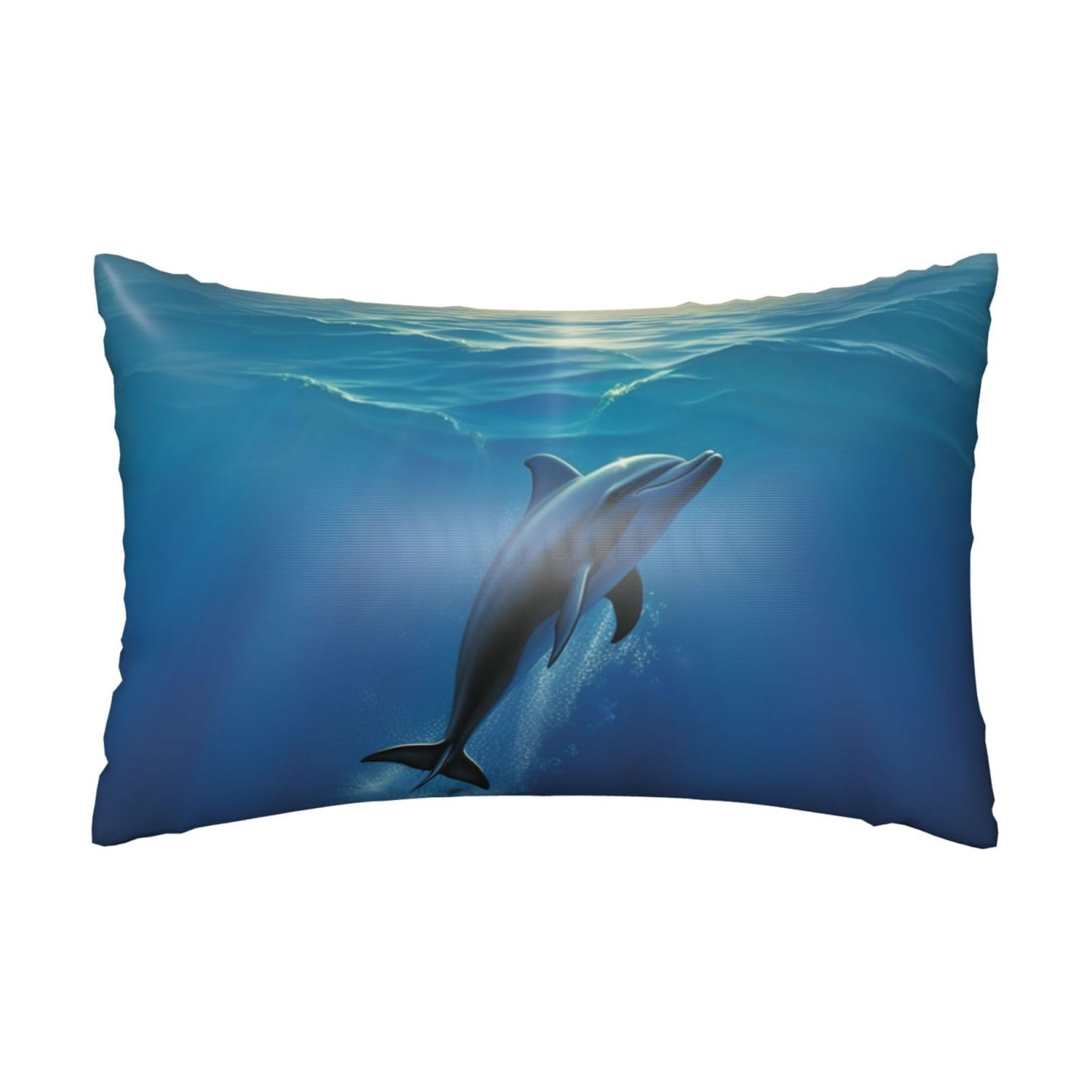 Satin Pillowcase for Hair and Skin, Dolphin Pillow Case Queen Size 20x30 Inches, Cooling Silky Pillowcases with Zipper Ultra Smooth and Soft Pillow Cover for Sleeping