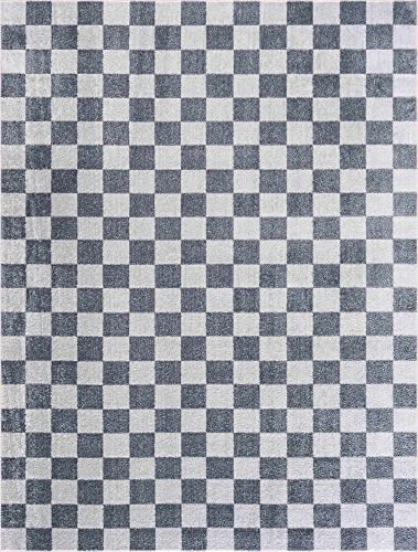 Tapete BoutiqueRugs Alia 7'10" x 10' Lavable Azul Gris miniatura 2