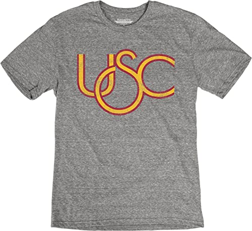 Reserve Collection by Blue 84 USC Trojans Tri-Blend T-Shirt Vintage Retro Heather Gray, Small
