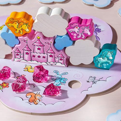 HABA Unicorn Glitterluck Cloud Stacking Juego de Mesa miniatura 6