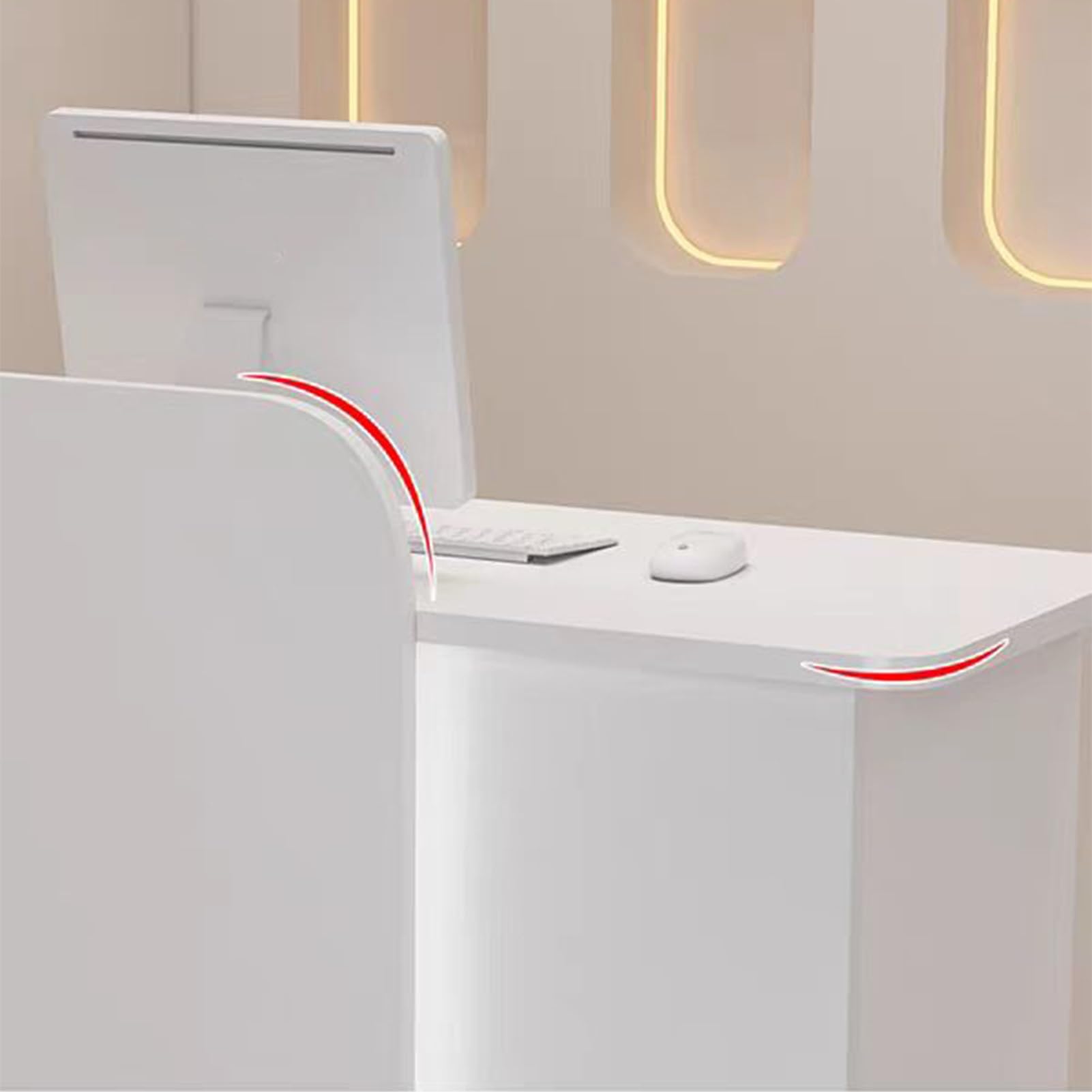 Moderno banco reception con cassetti chiudibili – Elegante reception per supermercati, hotel, negozi di abbigliamento e negozi di tè al latte (modulo D 100 cm) – soluzione funzionale per spazi di