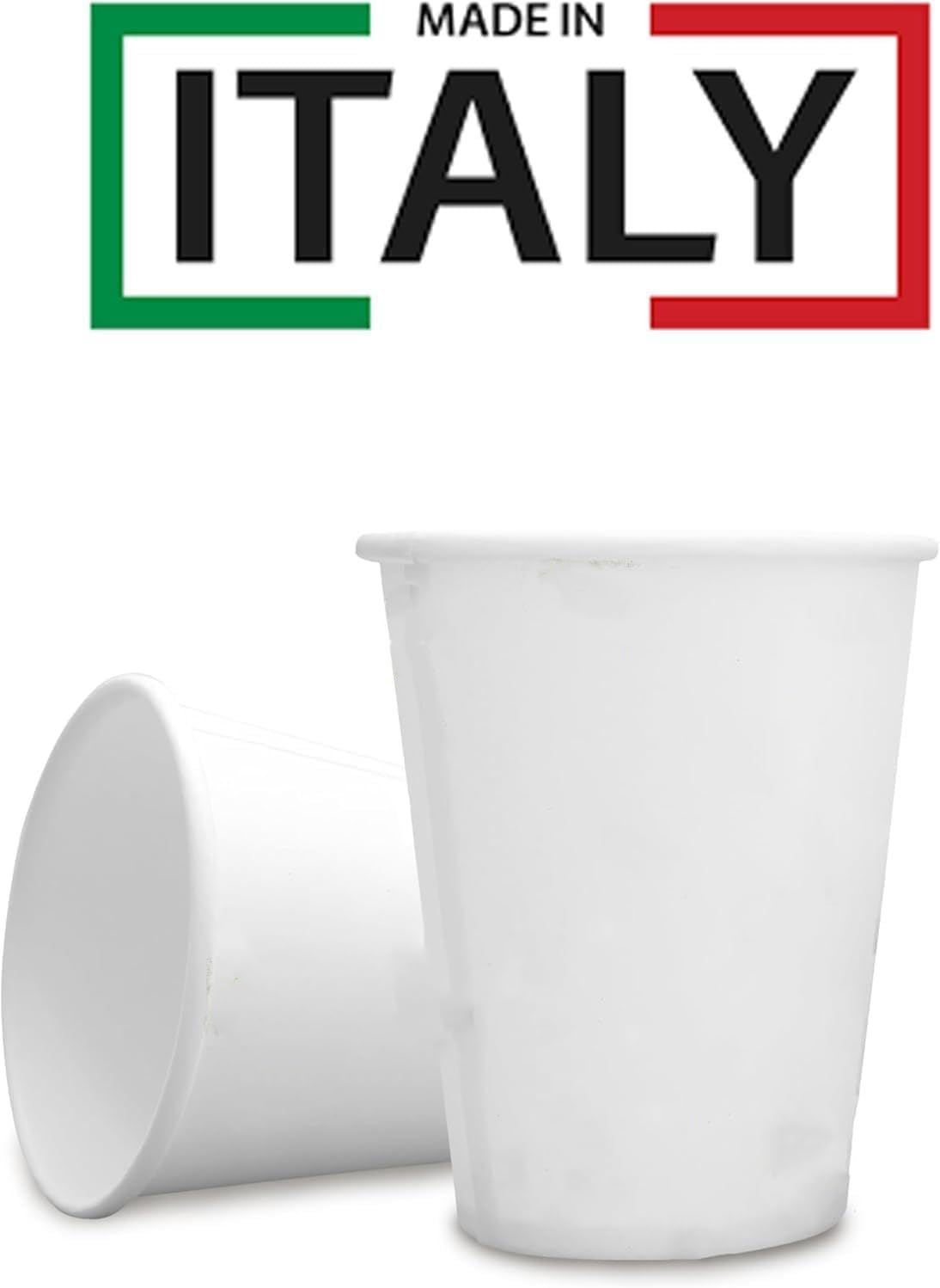 DETERMONDO 1000 Bicchieri Carta Bianchi Monouso Grandi 200 ml Usa e Getta, Biodegradabili, Termici Ideali Per Acqua, Caffè, Cappuccino, Tisane e Bevande Calde Compostabili e Riciclabili
