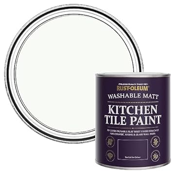 Rust-Oleum White Water-Resistant Kitchen Tile Paint in Matt Finish - Still 750ml