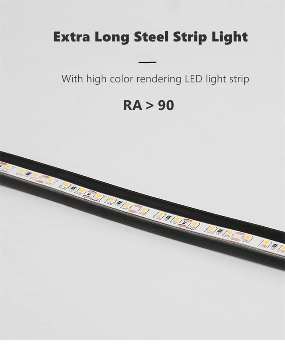 Moderna lampada da parete lineare LED Skyline Luci di linea Corridoio Applique da parete interni Strisce Dimmerabile Acciaio inox Lampada da comodino COB regolabile per soggiorno Scale (Nero, 10M)