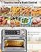 Joymicre Air Fryer Toaster Oven, 1700w High Power AirFryer Dehydrator Combo with Touchscreen Convection Countertop Oven, Dishwasher Safe Accessories, XL 12QT, 8 Cooking Presets, Bake, Broil, Defrost, Reheat, Roast All-in-one, Grey