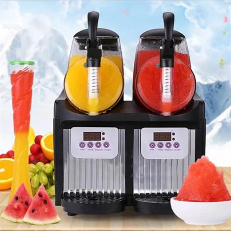 SYTEH Kommerzielle Eis-Slush-Maschine, Mini-Slush-Saft-Maschine mit 2,5 l Doppeltank, gefrorener Saft, Eismischung, kühlende Getränke, Smoothie-Slushie-Maker, for Cocktail-Kaffee, Eistee – Bild 3